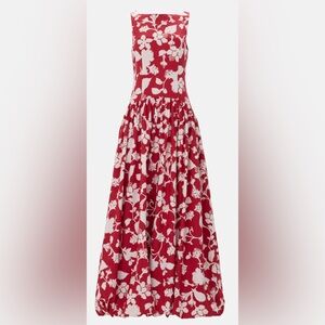 Jewel Badgley Mischka Hayden Floral Red Drop-Waist Bubble Hem Maxi Dress